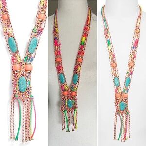 Kendra Scott Masie Colorful Braided Statement Necklace NWT 195$